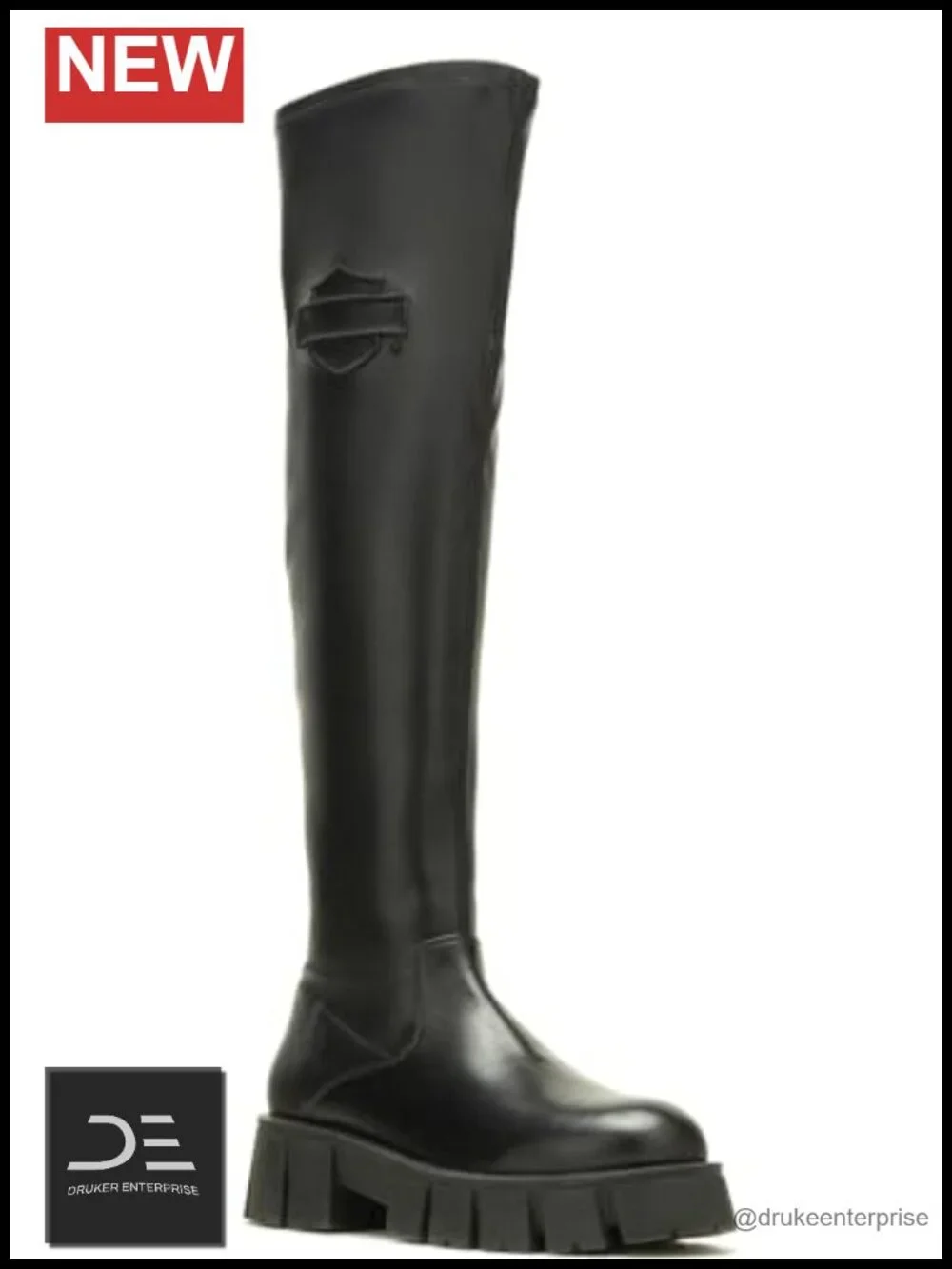 Harley-Davidson Women's Uplift Over-the-Knee Boots Stretch Leather 20 Inch